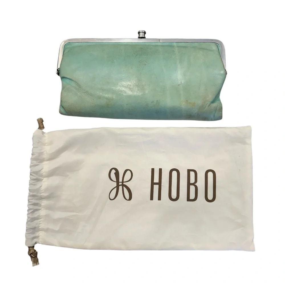 HOBO Lauren Clutch Double Wallet Light Aqua Blue - Picture 5 of 5
